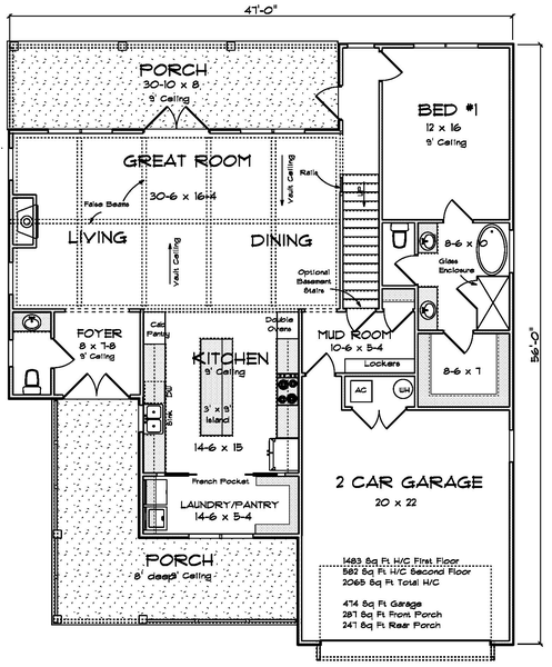 Main Floor Plan for House Plan #245602