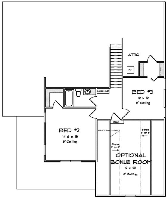 Second Floor Plan for House Plan #245602