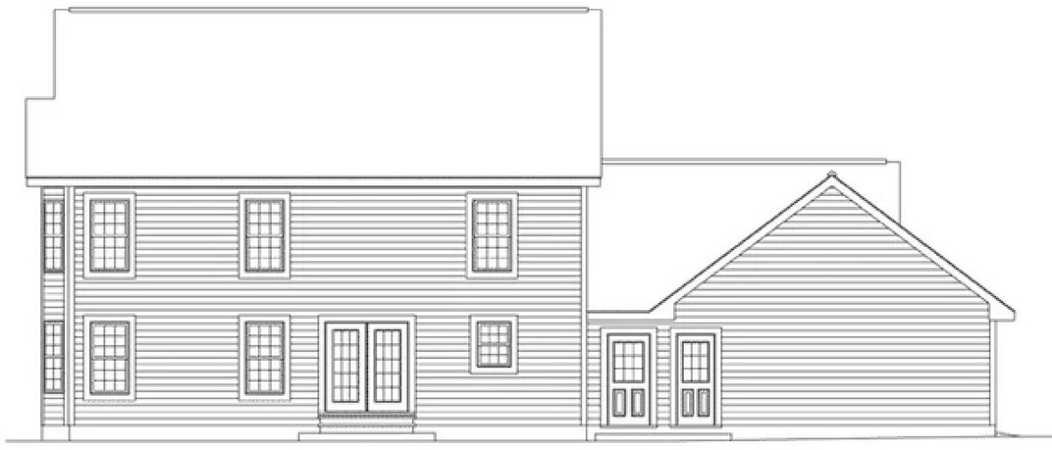 Rear Elevation for House Plan #631152