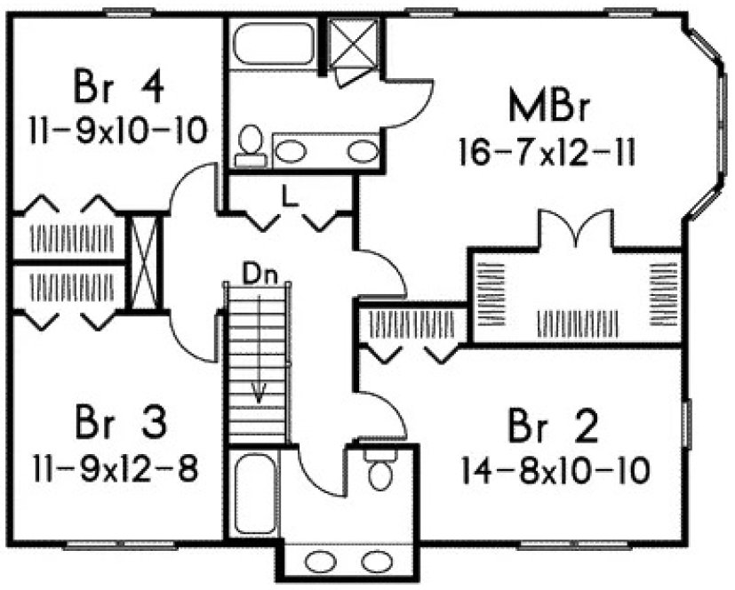 Second Floor Plan for House Plan #631152