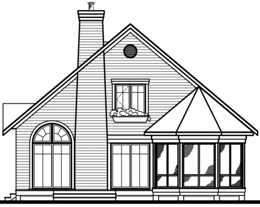 Rear Elevation for House Plan #145492