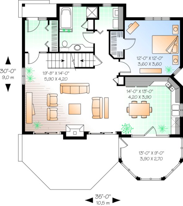 Main Floor Plan for House Plan #145492