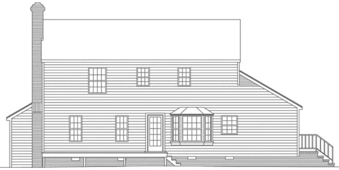 Rear Elevation for House Plan #632302
