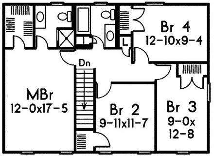 Second Floor Plan for House Plan #632302