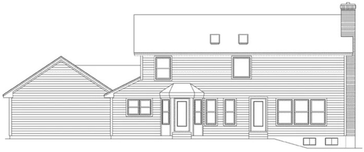 Rear Elevation for House Plan #630282