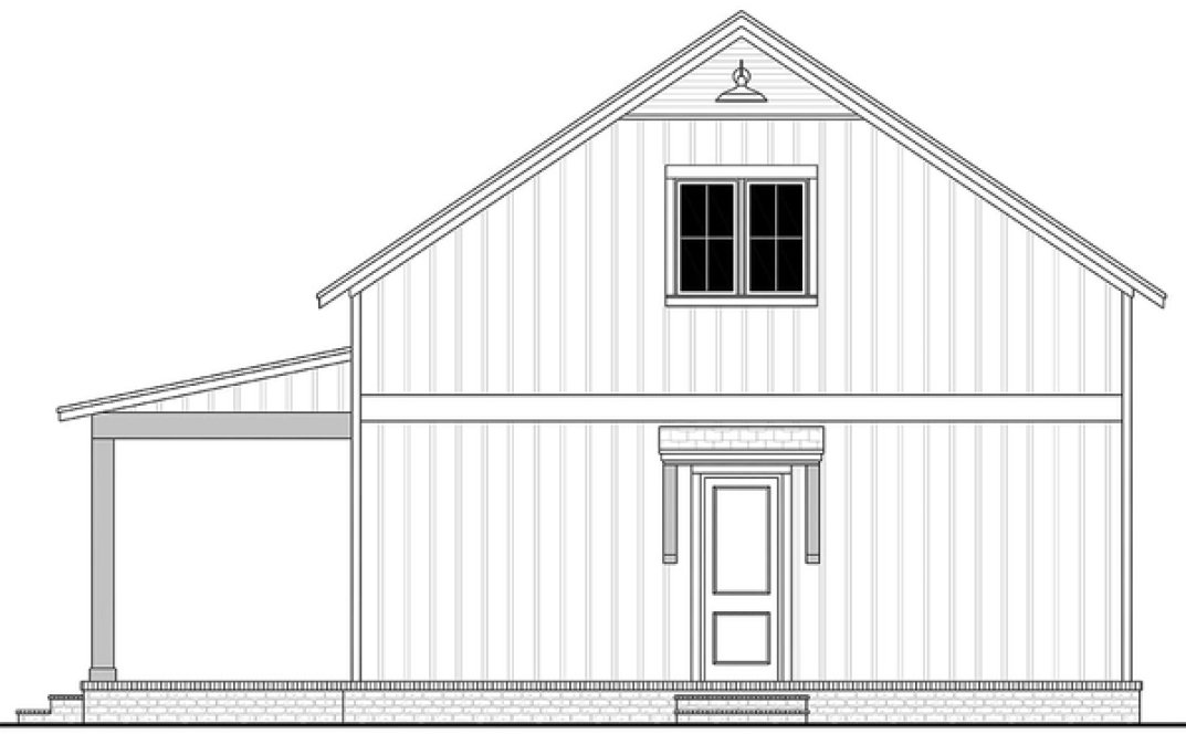 Rear Elevation for House Plan #300621
