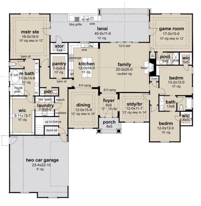 Main Floor Plan for House Plan #640103