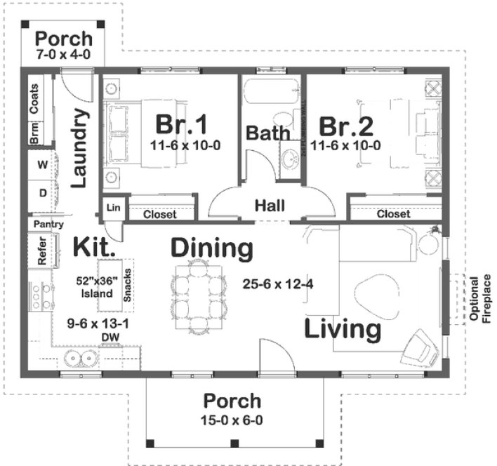 Main Floor Plan for House Plan #836423