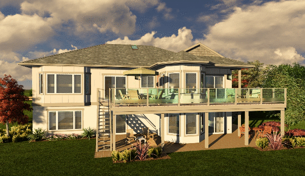 Rear Elevation for House Plan #220891