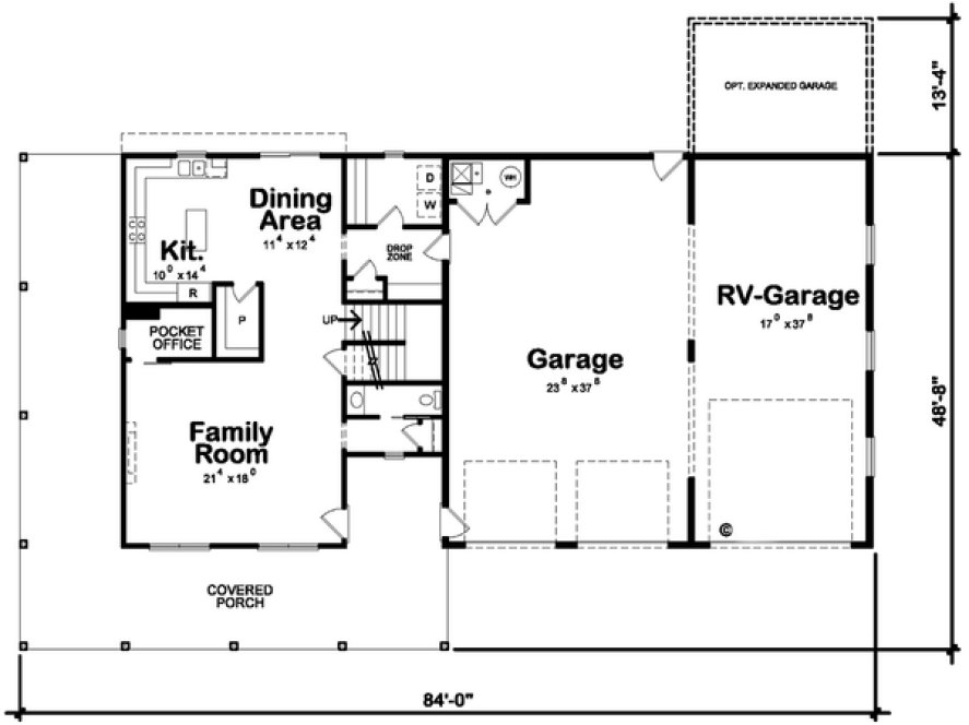 Main Floor Plan for House Plan #152402