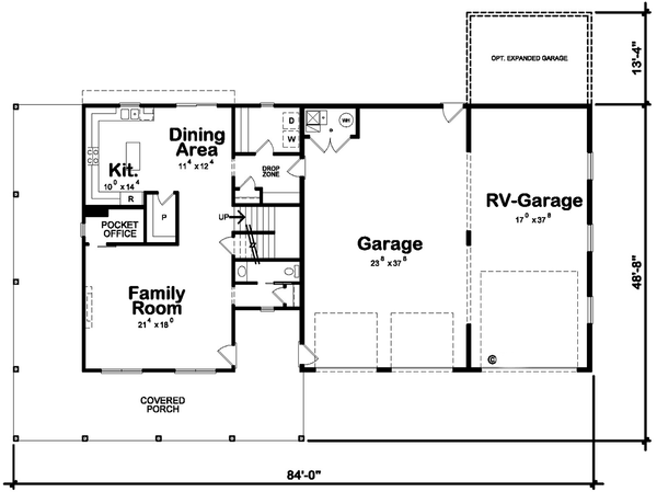 Main Floor Plan for House Plan #152402