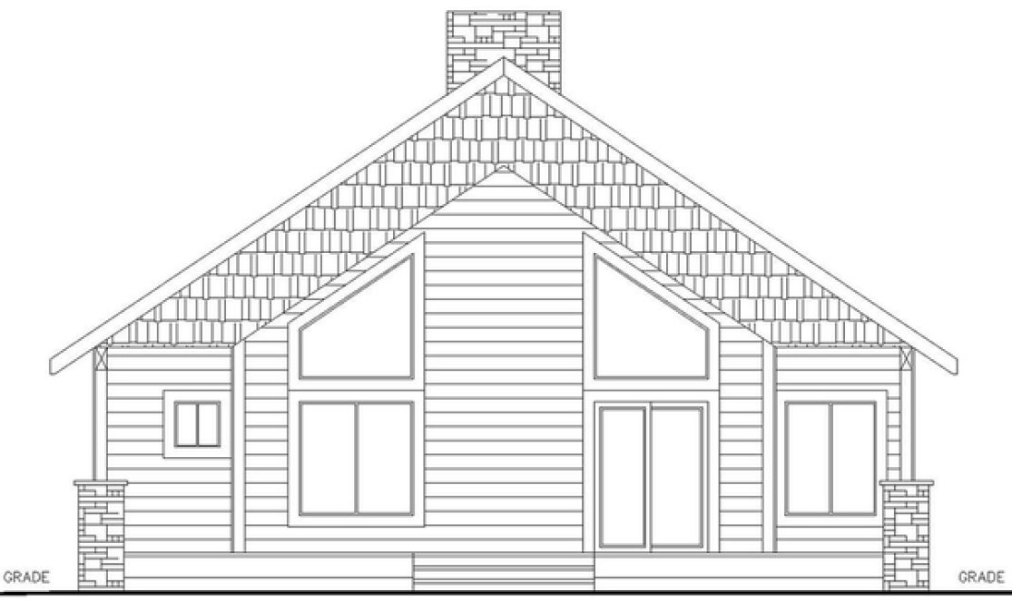 Rear Elevation for House Plan #456711