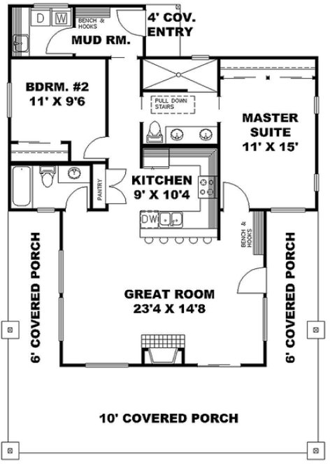 Main Floor Plan for House Plan #456711