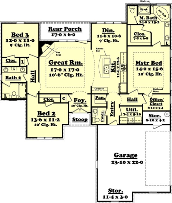 Main Floor Plan for House Plan #302081