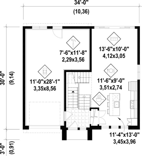 Main Floor Plan for House Plan #174611