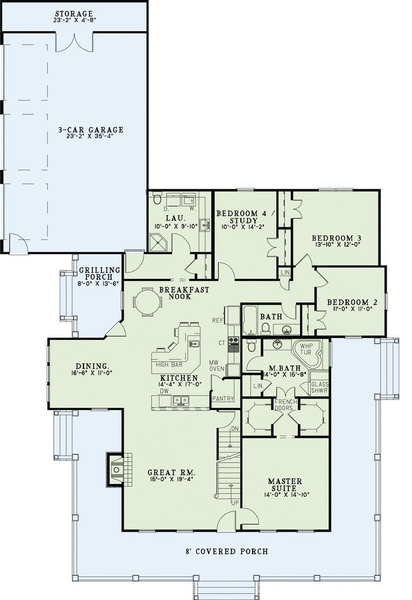 Main Floor Plan for House Plan #310812