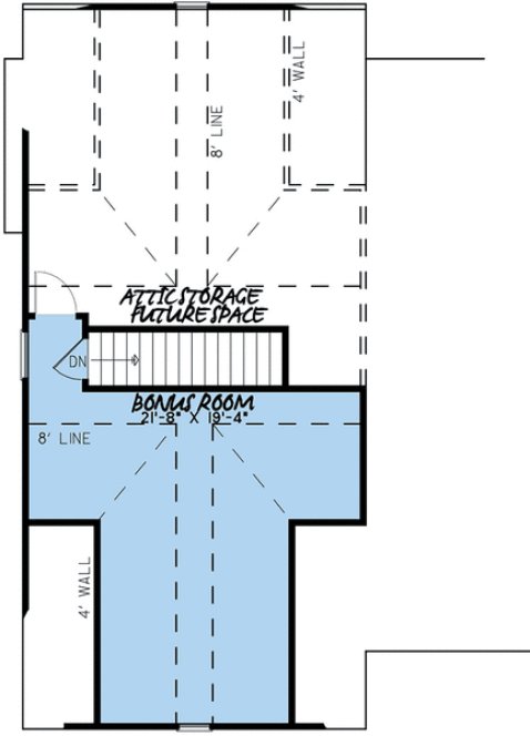 Attic Plan for House Plan #311302
