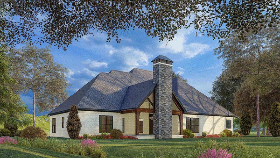 Rear Elevation for House Plan #317352