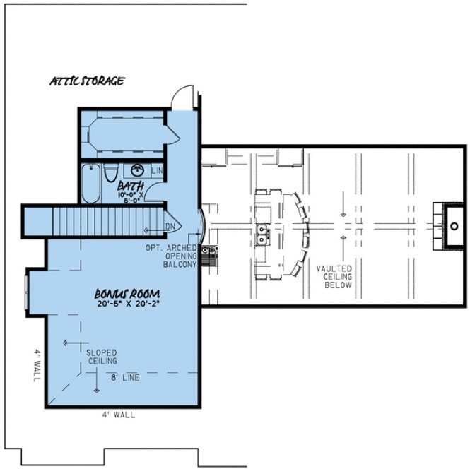 Attic Plan for House Plan #317352