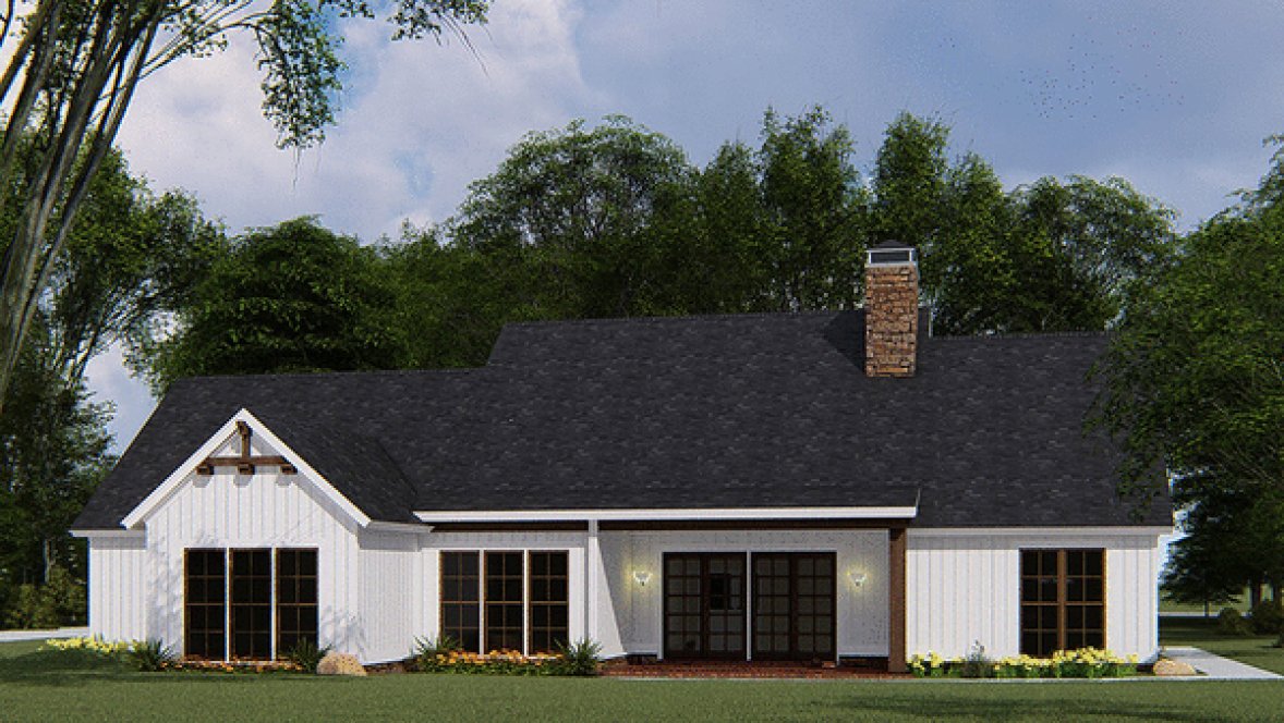 Rear Elevation for House Plan #318981