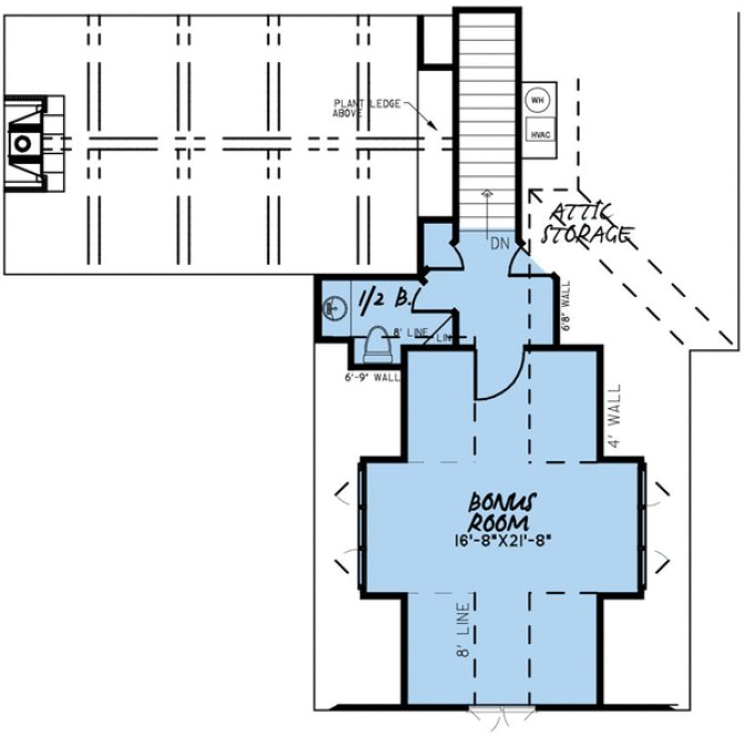 Attic Plan for House Plan #318981