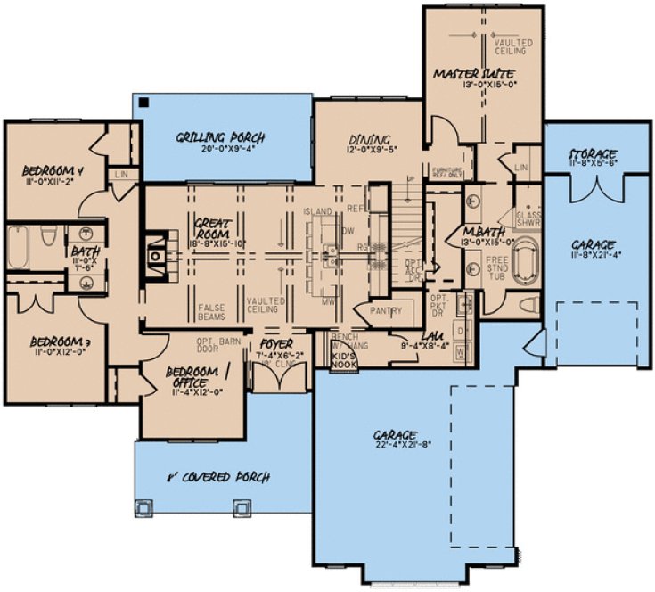 Main Floor Plan for House Plan #318981
