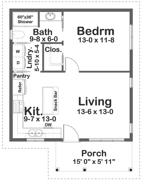 Main Floor Plan for House Plan #836422