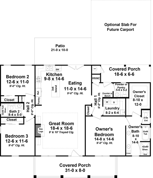 Main Floor Plan for House Plan #212671