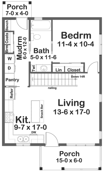 Main Floor Plan for House Plan #836421
