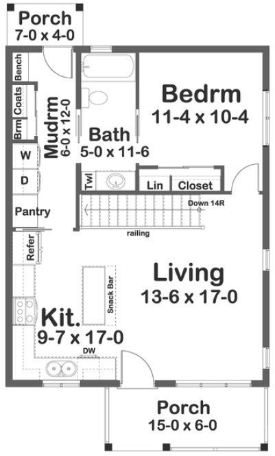 Main Floor Plan for House Plan #836421