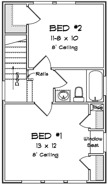 Second Floor Plan for House Plan #246980