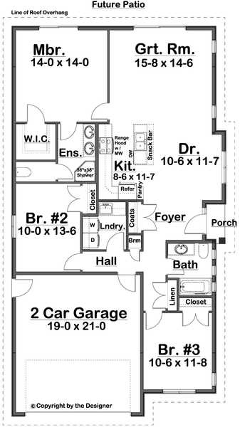 Main Floor Plan for House Plan #203100