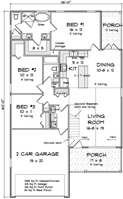 Main Floor Plan for House Plan #248831