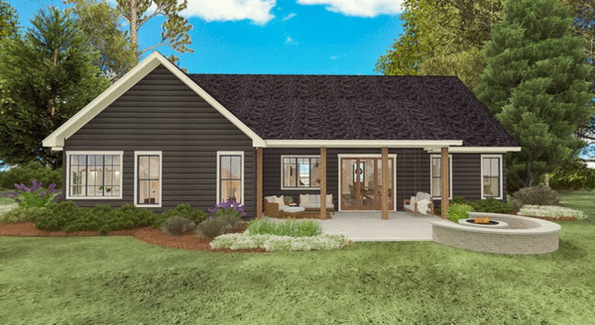 Rear Elevation for House Plan #874381