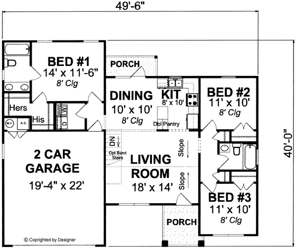 Main Floor Plan for House Plan #242411