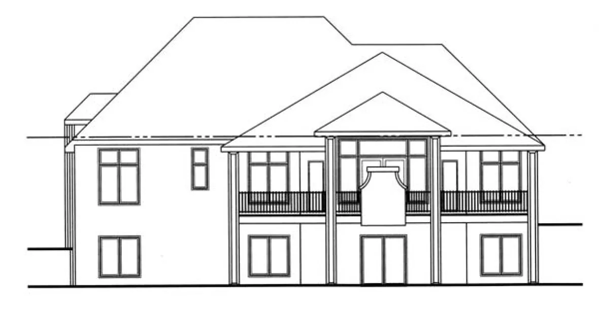 Rear Elevation for House Plan #702932