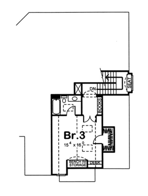 Second Floor Plan for House Plan #702932