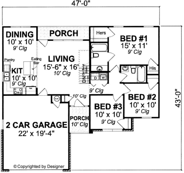 Main Floor Plan for House Plan #241211
