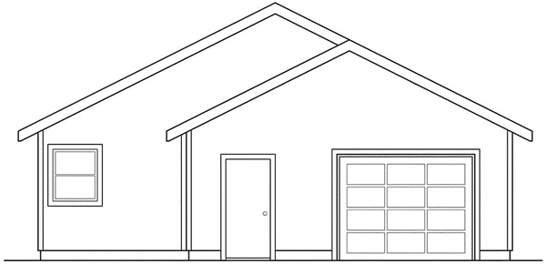 Rear Elevation for House Plan #342421