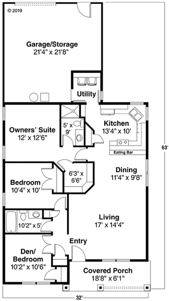 Main Floor Plan for House Plan #342421