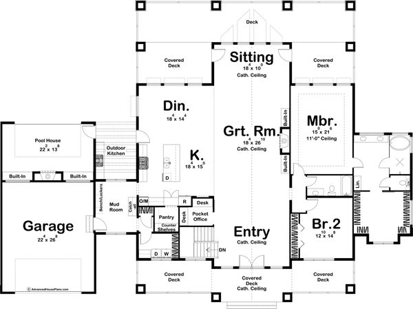 Main Floor Plan for House Plan #707103