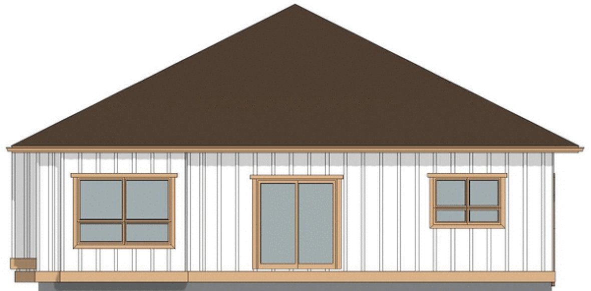 Rear Elevation for House Plan #203050