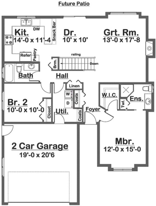 Main Floor Plan for House Plan #203050