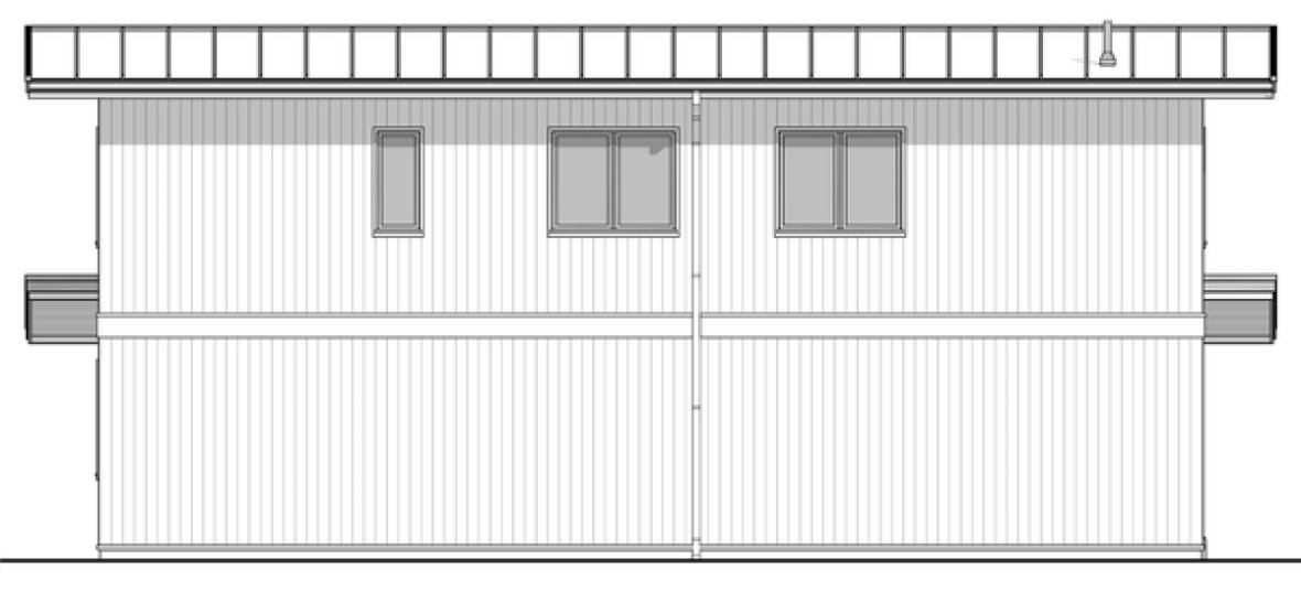 Rear Elevation for House Plan #597091