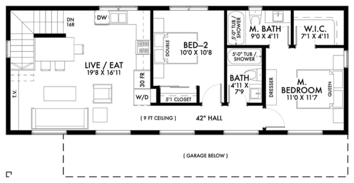Second Floor Plan for House Plan #597091