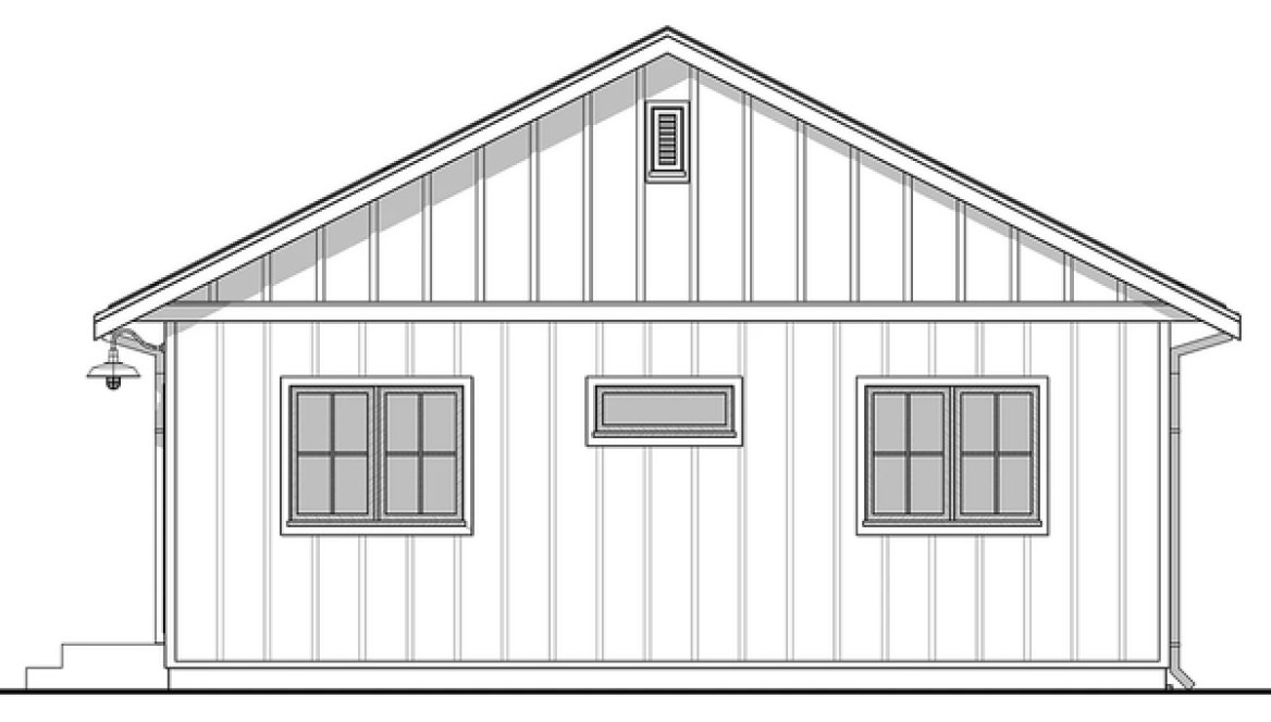Rear Elevation for House Plan #594870