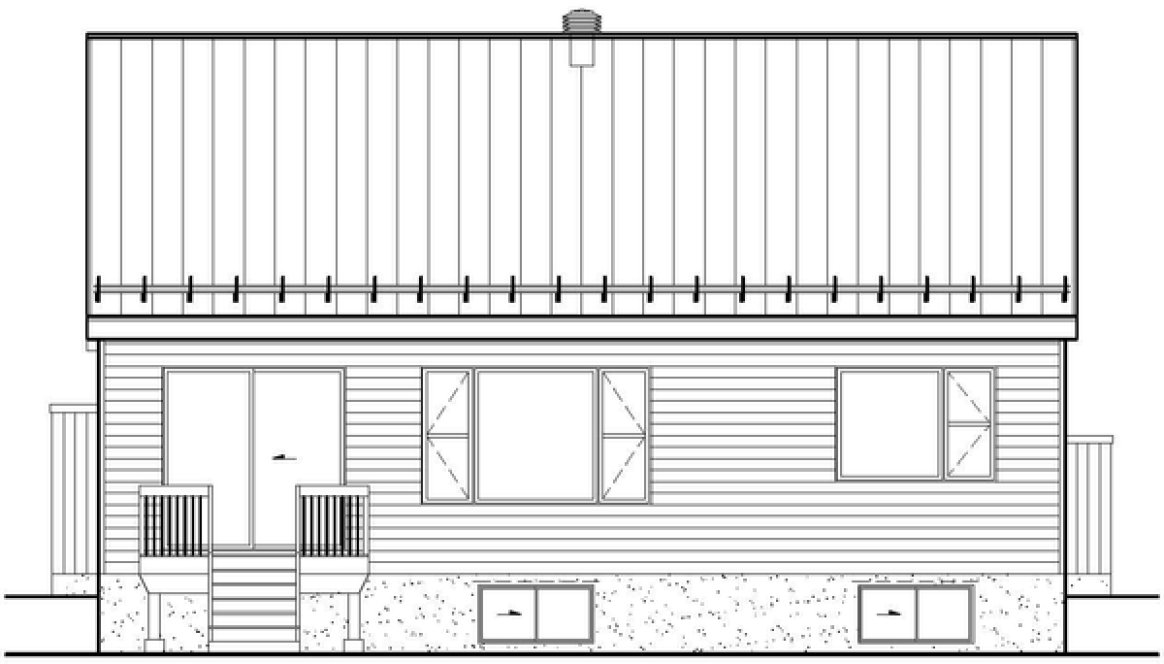 Rear Elevation for House Plan #171351