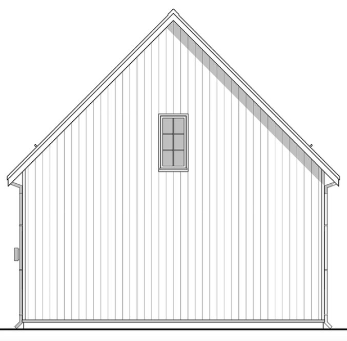 Rear Elevation for House Plan #590021