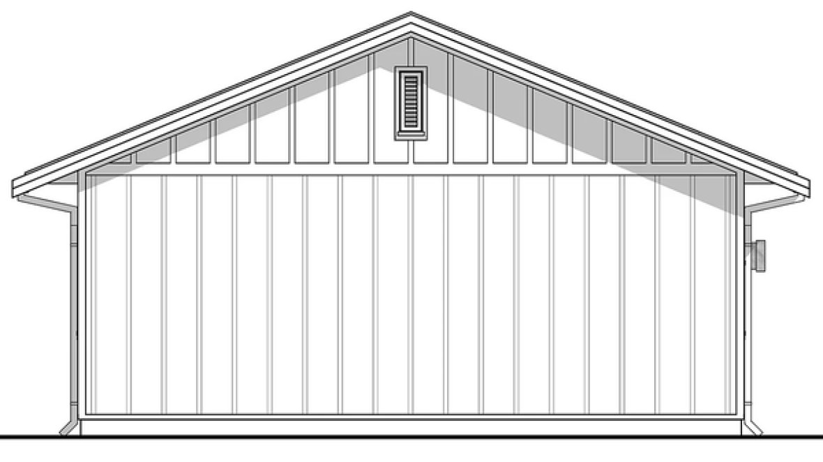 Rear Elevation for House Plan #591080