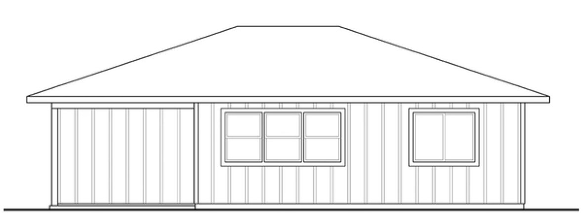 Rear Elevation for House Plan #340800